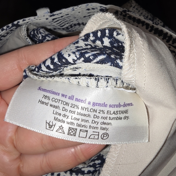 MM Lafleur The Condesa Pants 8 Cubist Jacquard Mid Rise Ivory Blue Stret… - Picture 8 of 13